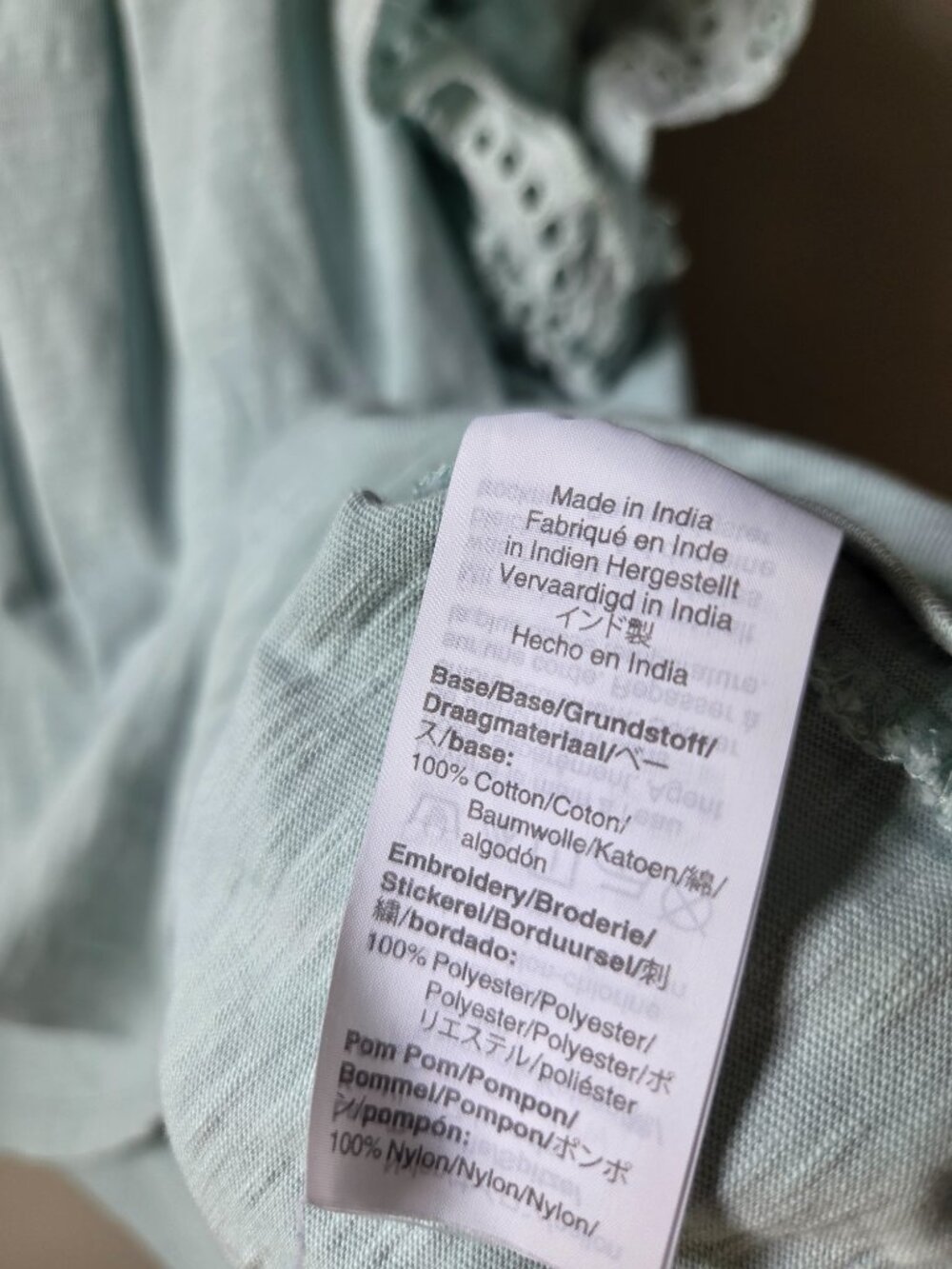 EUC J CREW COTTON BABY BLUE FLUTTER SLEEVES BRODERIE ANGLAISE TOP SIZE M - Picture 12 of 14
